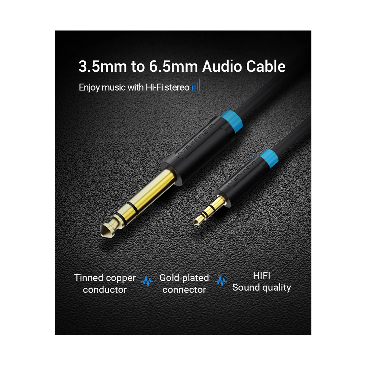 Vention BABBF 6.5mm Male to 3.5mm Audio Cable Price in Bangladesh