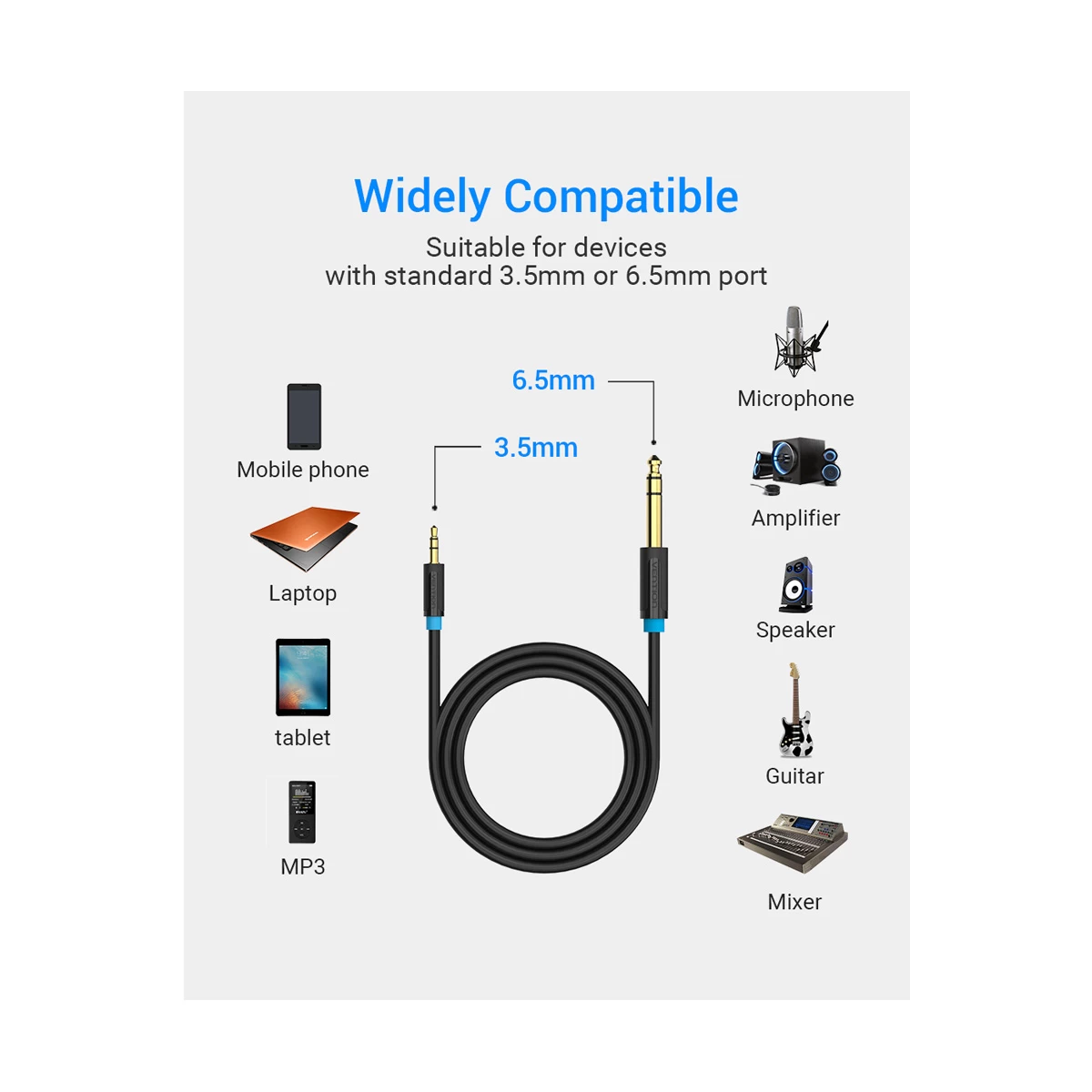 Vention BABBF 6.5mm Male to 3.5mm Male Audio Cable Price in BD