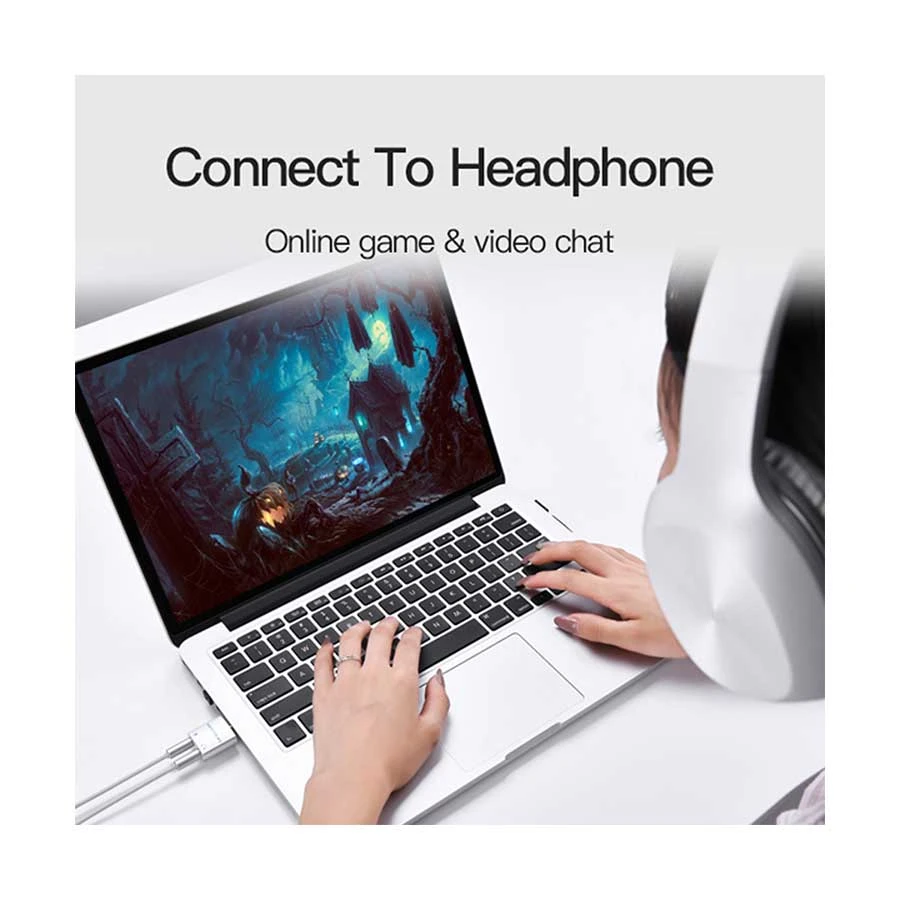 Vention BDAW0 4 Pole (TRRS) 3.5mm Male to Dual Female Audio Converter Price in BD