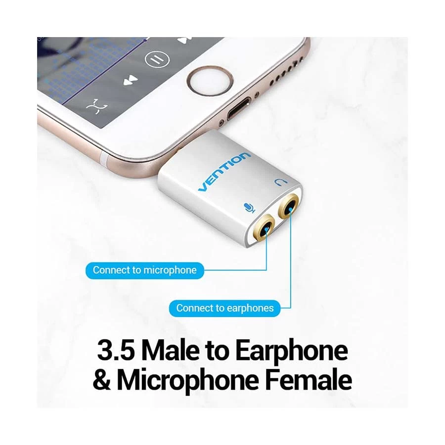 Vention BDBW0 4 Pole (TRRS) 3.5mm Male to Dual Female Audio Converter Price in BD