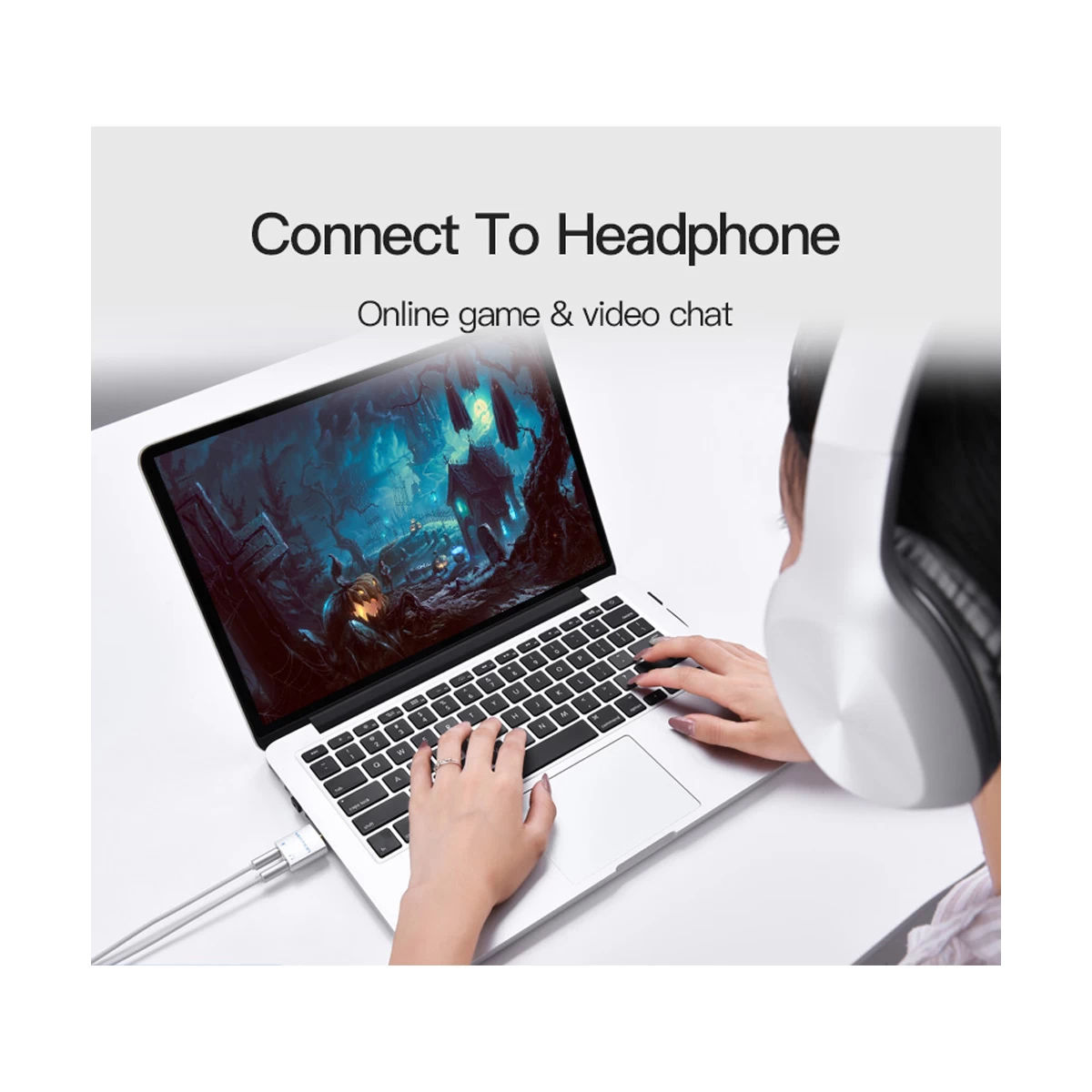 Vention BDBW0 4 Pole (TRRS) 3.5mm Male to Dual Female Audio Converter in BD