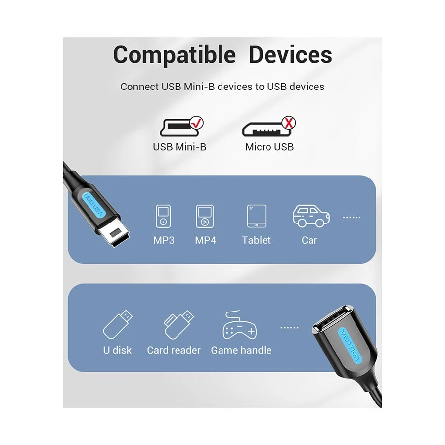 Vention CCTBB Micro USB Male to Female Cable / Converter / HUB Price in Bangladesh