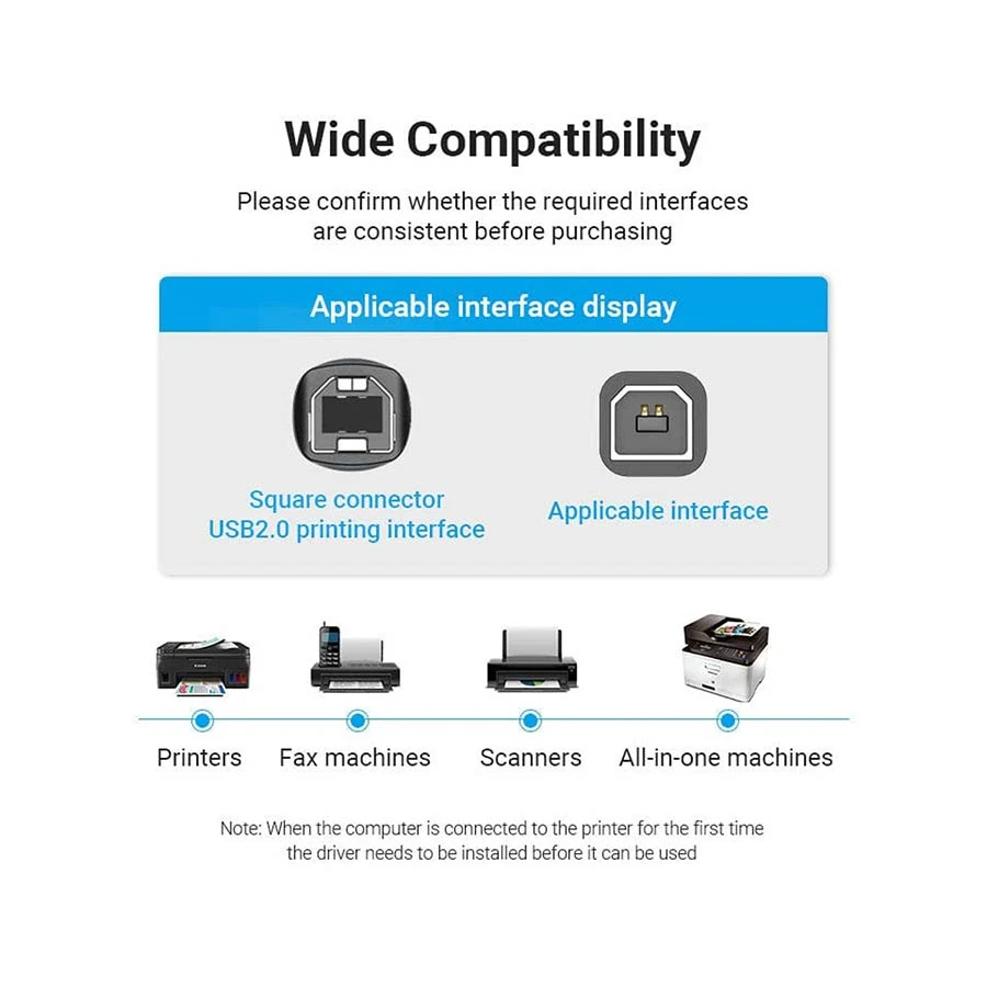 Vention COQBJ USB Type-A Male to Type-B Male Cable / Converter / HUB Price in BD