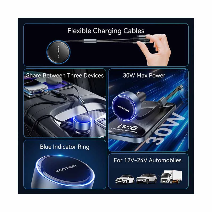 Vention FFOB0 Car Charger in BD