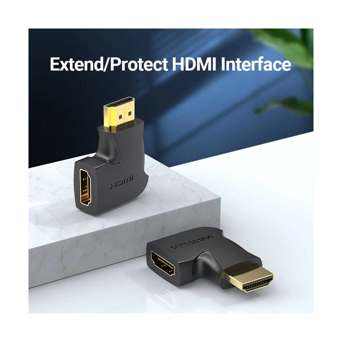 Vention AIQB0 HDMI 270 Degree Male to Female Vertical Flat Converter HDMI Converter in BD