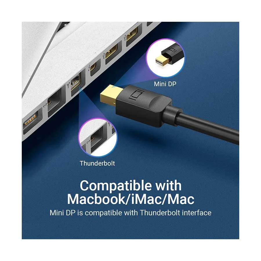 Vention HAABI Mini DisplayPort to DisplayPort Male Cable / Converter / HUB Price in BD
