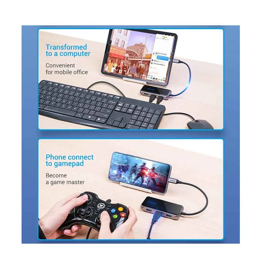 Vention TFDHB USB Type-C Male to Quad & PD Female Cable / Converter / HUB Best Price