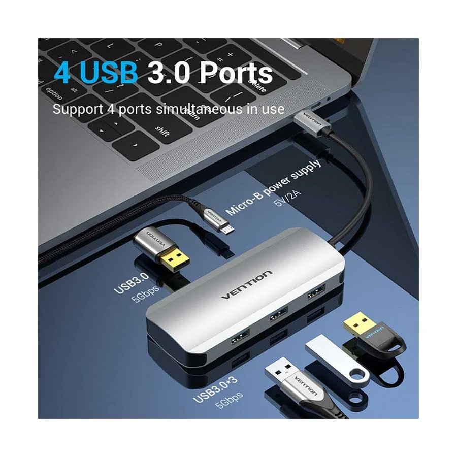 Vention TNAHB USB Type-C Male to Micro & Quad Female All Brands Price in Bangladesh