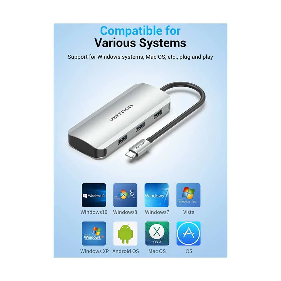 Vention TNAHB USB Type-C Male to Micro & Quad Female All Brands specifications