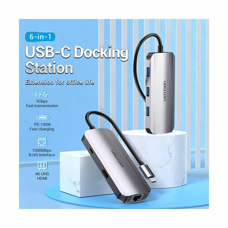 Vention TOHHB Type-C Male to Tri USB, & LAN Female Cable / Converter / HUB Price in Bangladesh