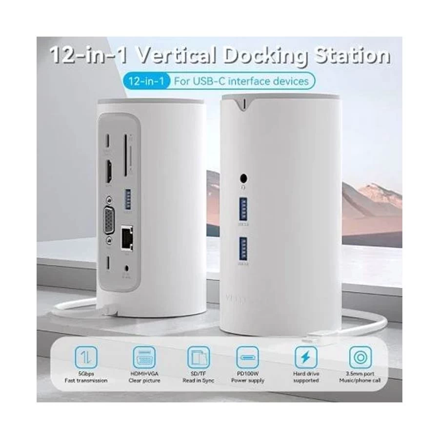 Vention TPHWC-EU Type-C Male to Tri USB, Type-C, HDMI, VGA, TF, SD, LAN, 3.5mm, DC & PD Female All Brands Price in Bangladesh