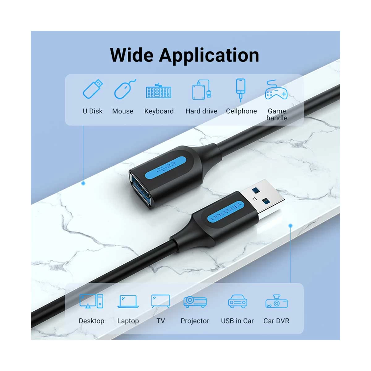 Vention CBHBG USB Male to Female USB Cable in BD