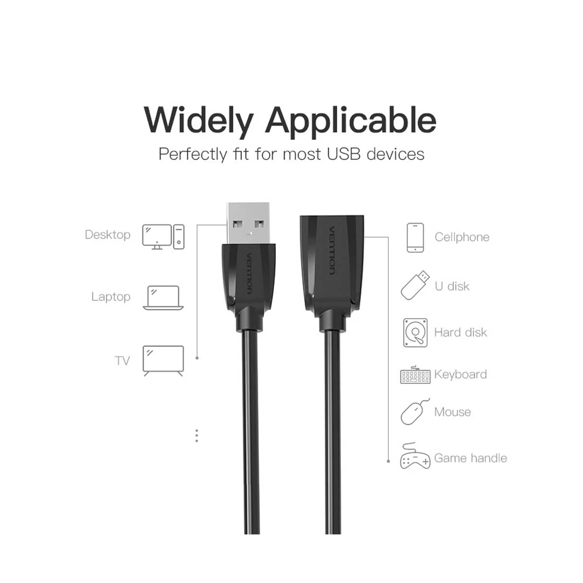 Vention VAS-A44-B150 USB Male to Female USB Cable Price in Bangladesh