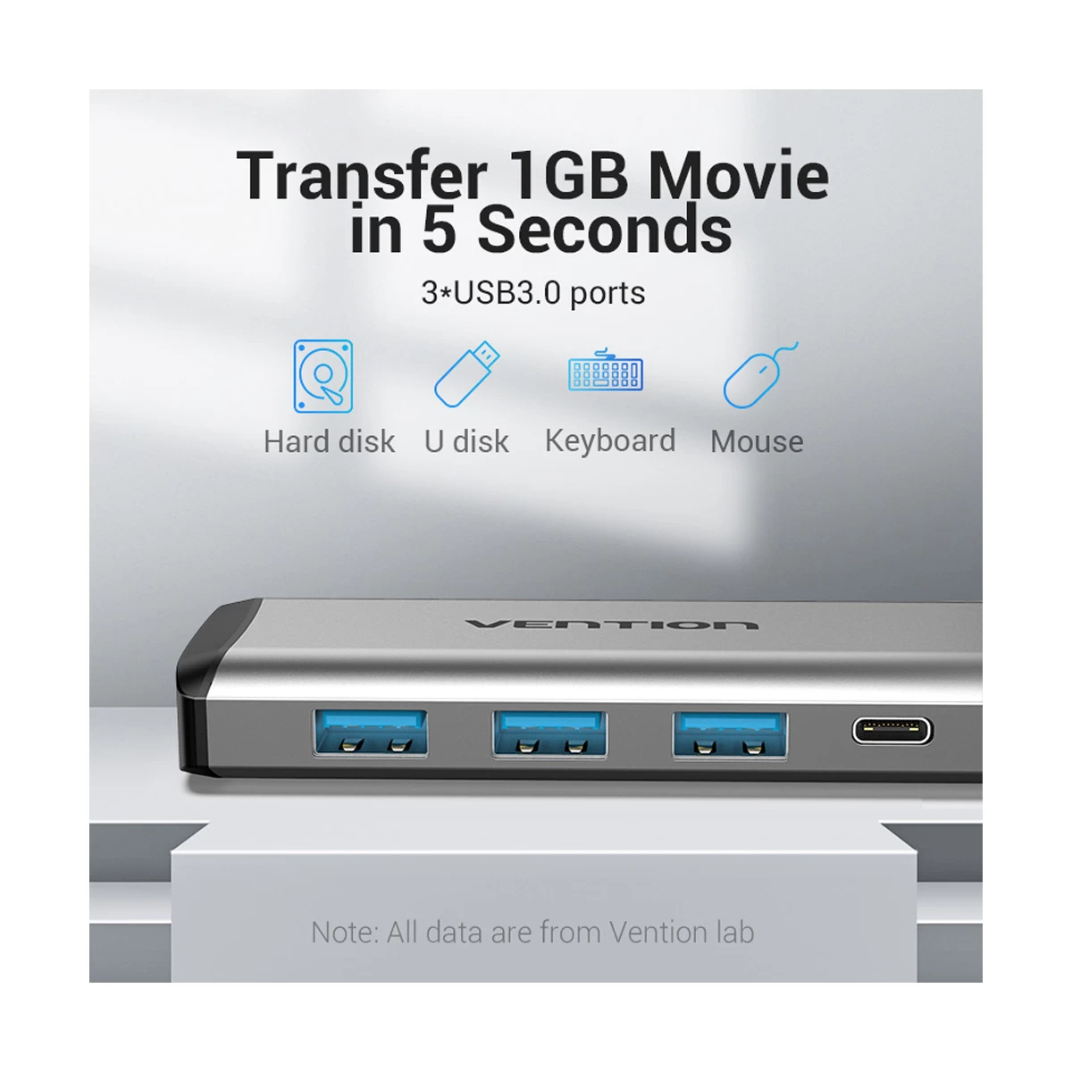 Vention THAHB USB Type-C Male to HDMI, Tri USB, TF, SD, RJ45, 3.5mm, PD Female Type-C Converter Price in BD