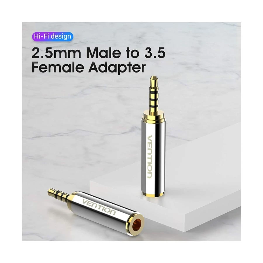Vention VAB-S02 4 Pole 2.5mm Male to 3.5mm Female Cable / Converter / HUB in BD