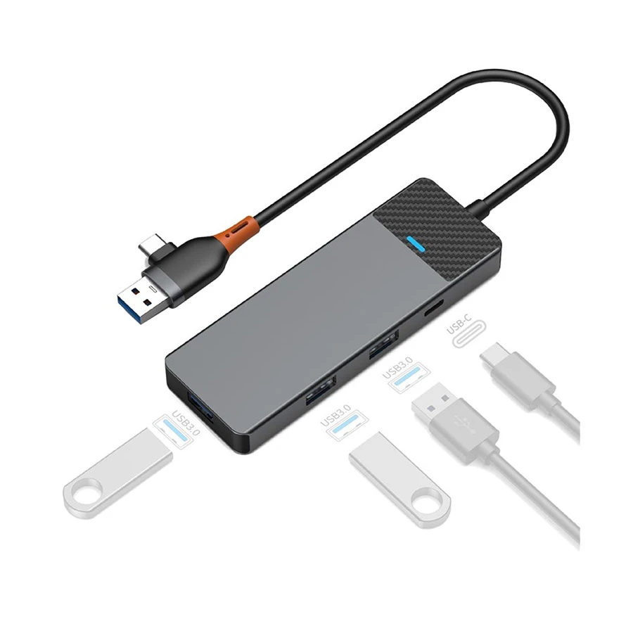 Wiwu Linker USB & Type-C Male to Tri USB & Type-C Female Cable / Converter / HUB
