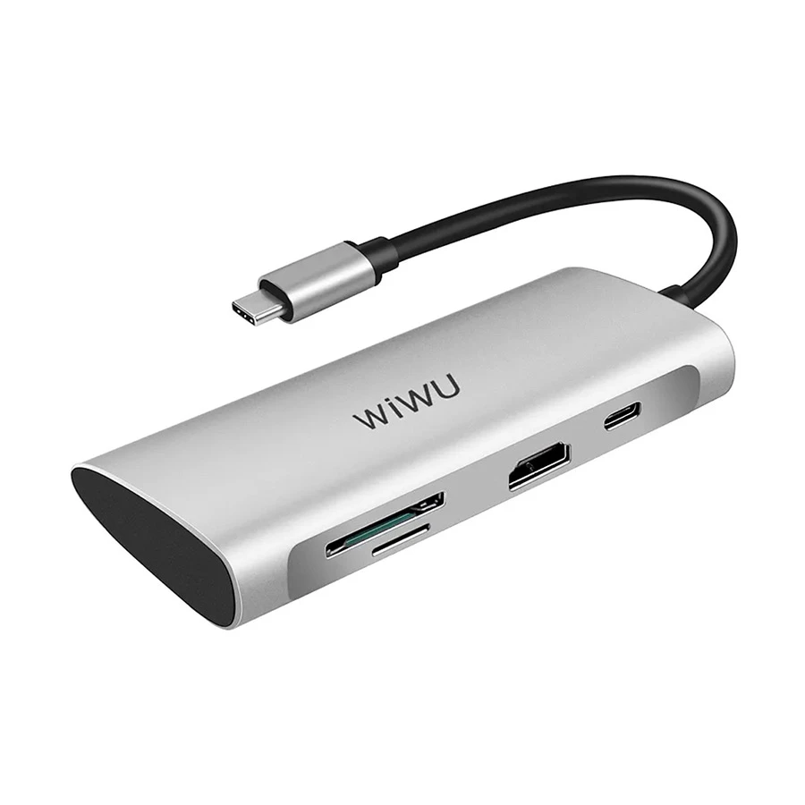 Wiwu WIWU Type-C Male to HDMI, Tri USB, SD, TF & Female Type-C Converter