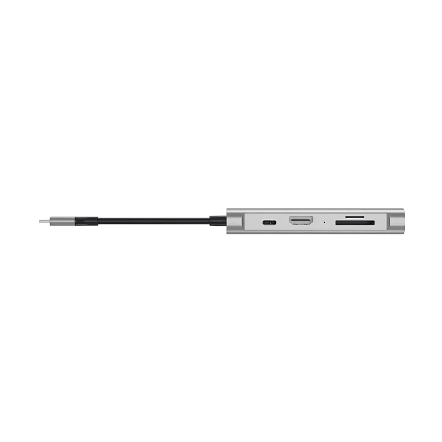 Wiwu WIWU Type-C Male to HDMI, Tri USB, SD, TF & Female Type-C Converter in BD