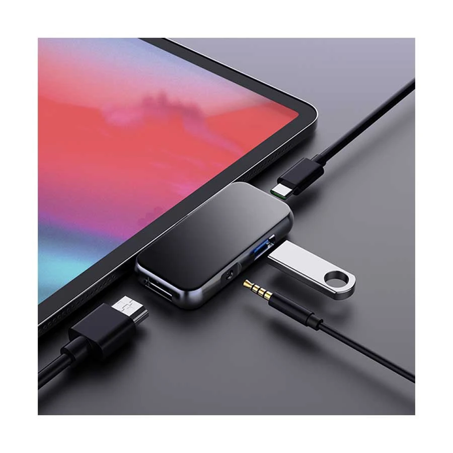 Wiwu WIWU Type-C Male to HDMI USB & 3.5mm Audio Female Type-C Converter Price in Bangladesh