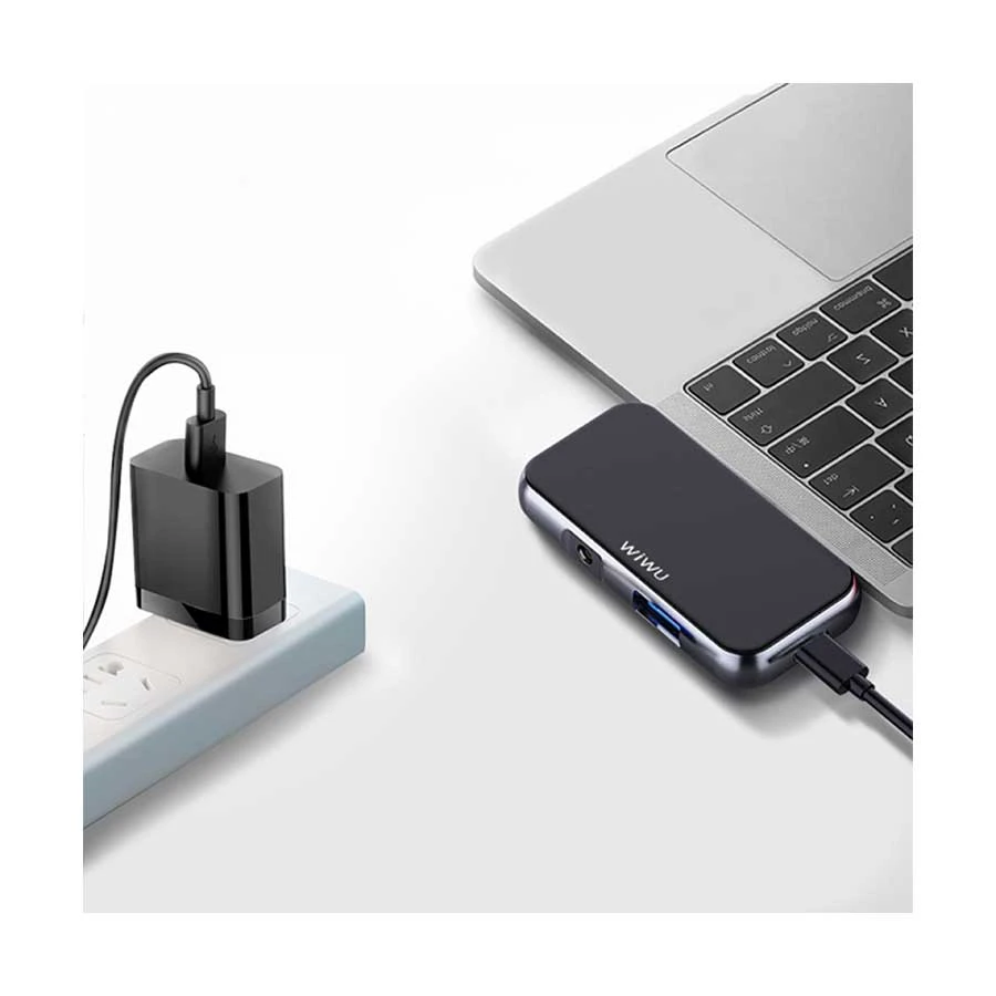 Wiwu WIWU Type-C Male to HDMI USB & 3.5mm Audio Female Type-C Converter in BD
