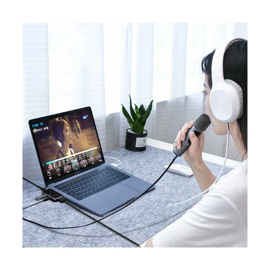 WIWU Type-C Male to HDMI USB Type-C & 3.5mm Audio Female Type-C Converter