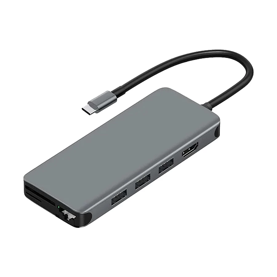 Wiwu WIWU Type-C Male to Hexa USB, Type-C, SD/TF, HDMI, Lan & 3.5mm Audio Female Type-C Converter