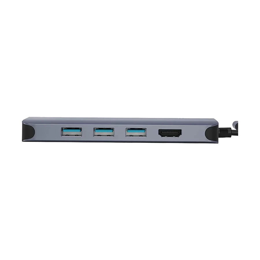 Wiwu WIWU Type-C Male to Hexa USB, Type-C, SD/TF, HDMI, Lan & 3.5mm Audio Female Type-C Converter in BD