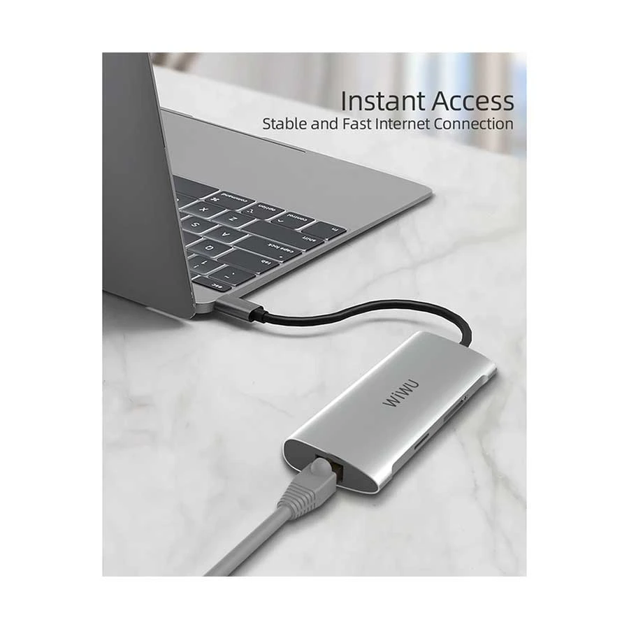 WIWU Type-C Male to Tri USB, SD, TF & LAN Female Type-C Converter Price in BD