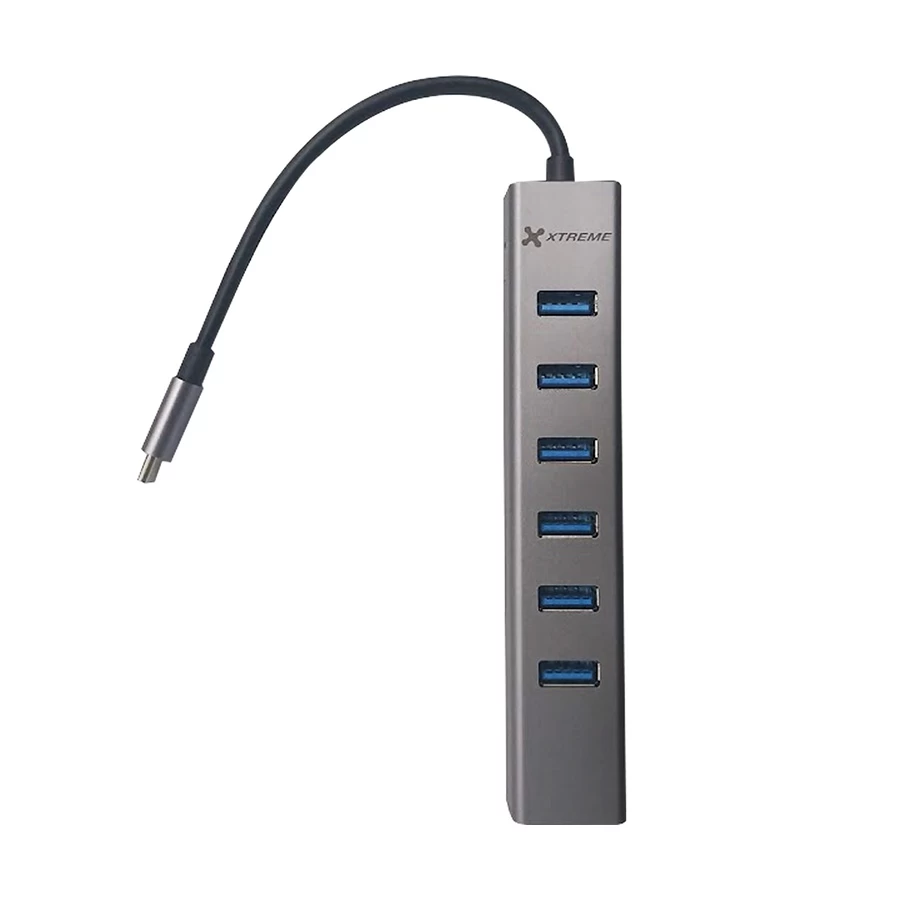 Xtreme Type-C Male to 6 USB 3.0 Female With Single & Lan Type-C Converter