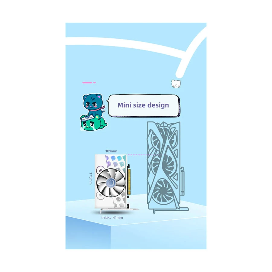 Yeston Cute Pet AMD Radeon RX 6500 XT 4G D6 MA 6nm Desktop and Server in BD