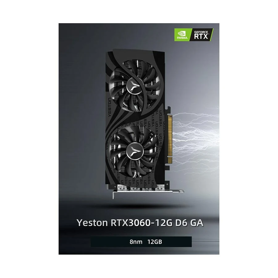Yeston GeForce RTX 3060 12G LHR GA Dual Fan 8nm 12GB Graphics Card in BD