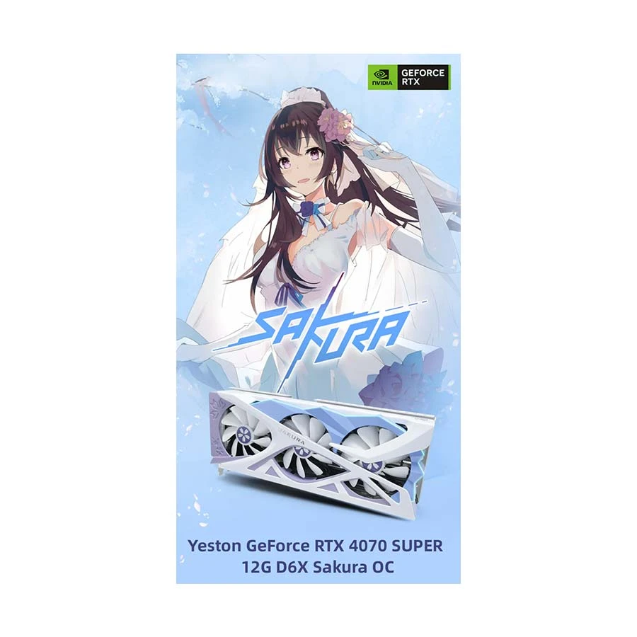 Yeston Sakura GeForce RTX 4070 12G OC Super 8nm 12GB Graphics Card in BD