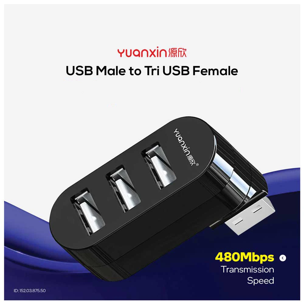 Yuanxin YXH-20 USB Male to Tri Female USB HUB Best Price