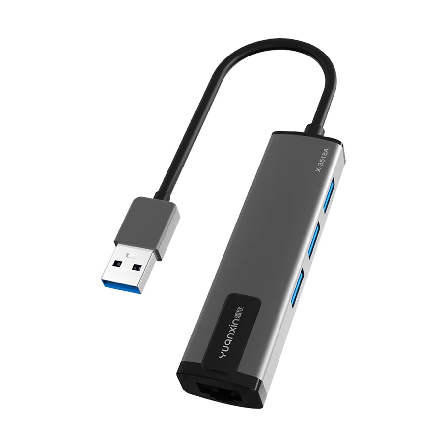 Yuanxin X-3518A USB Male to Tri & LAN USB Converter