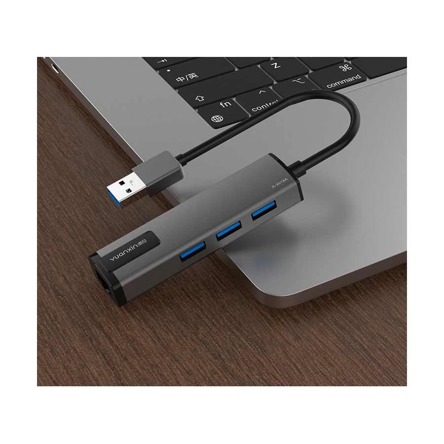 Yuanxin X-3518A USB Male to Tri & LAN USB Converter in BD