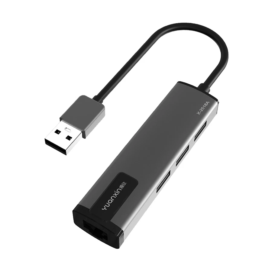 Yuanxin X-2518A USB Male to Tri & Lan Female USB Converter
