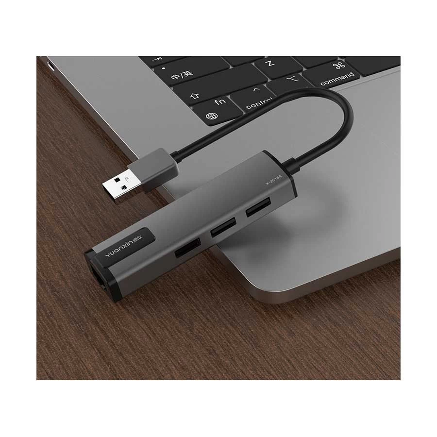 Yuanxin X-2518A USB Male to Tri & Lan Female USB Converter in BD