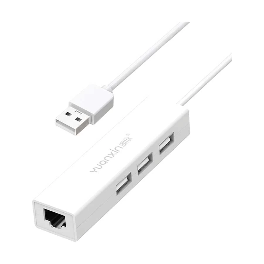 Yuanxin X-2562 USB Male to Tri & LAN Female Cable / Converter / HUB