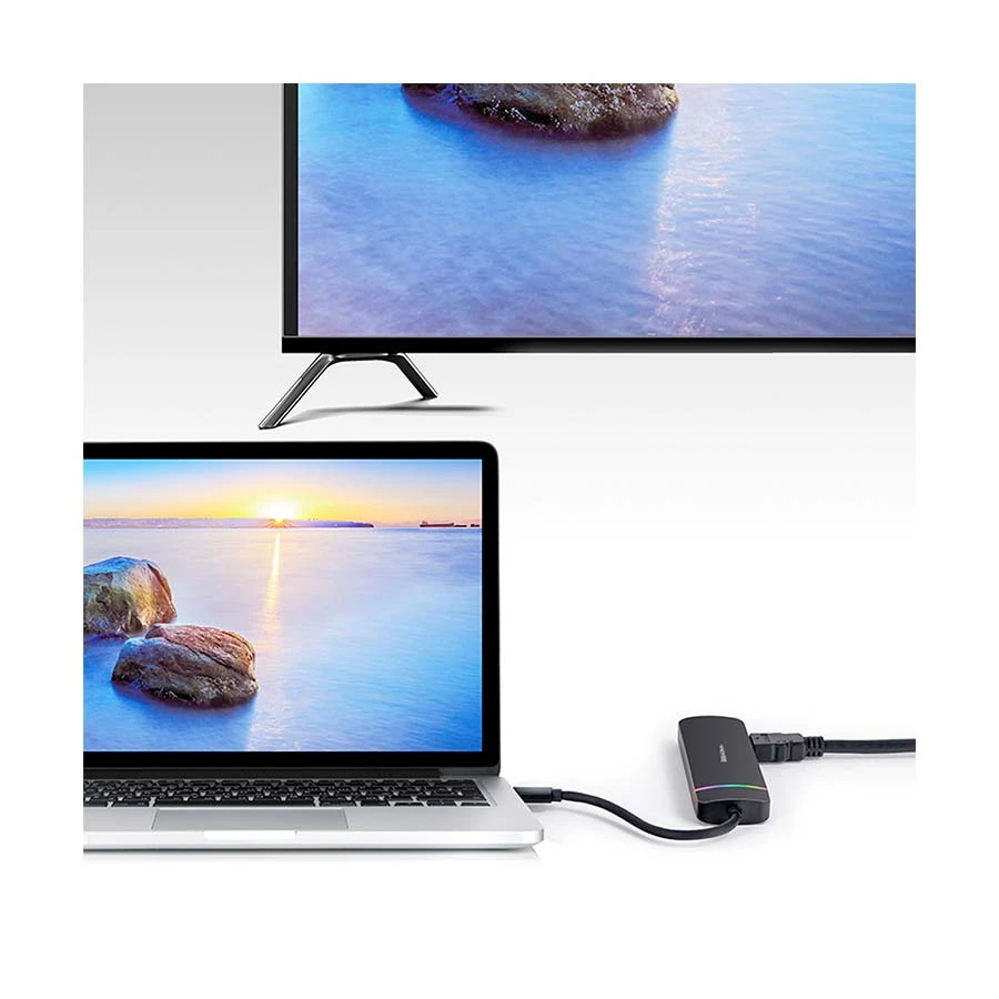 Yuanxin X-32035 Type-C Male to HDMI, USB 3.0, 2.0, Lan & PD Female Cable / Converter / HUB Best Price