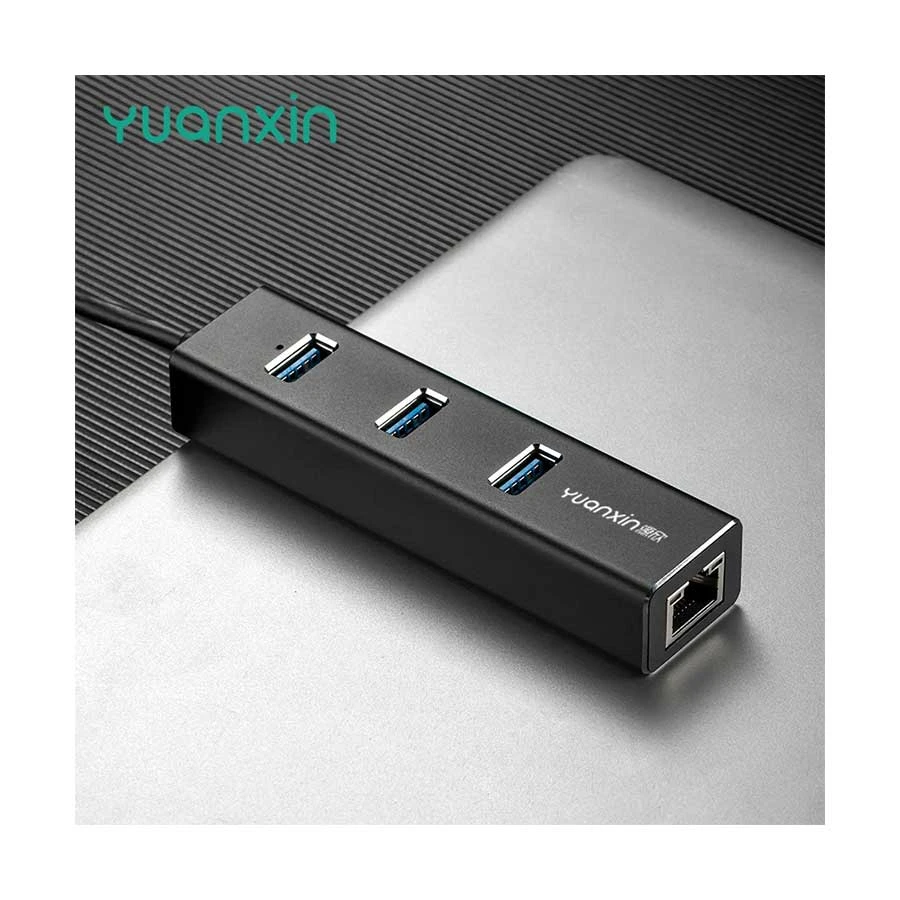 Yuanxin X-3508T Type-C Male to Tri USB & Lan Female Cable / Converter / HUB Price in Bangladesh