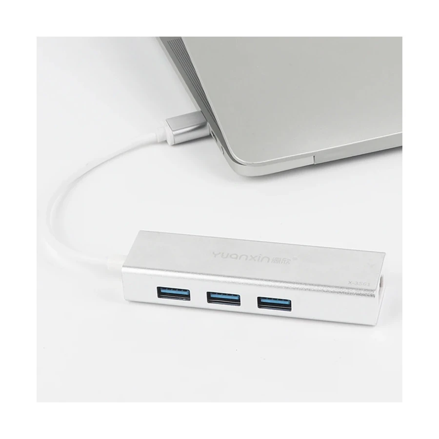 Yuanxin X-3561 USB Male to Tri & LAN Female Cable / Converter / HUB Price in Bangladesh
