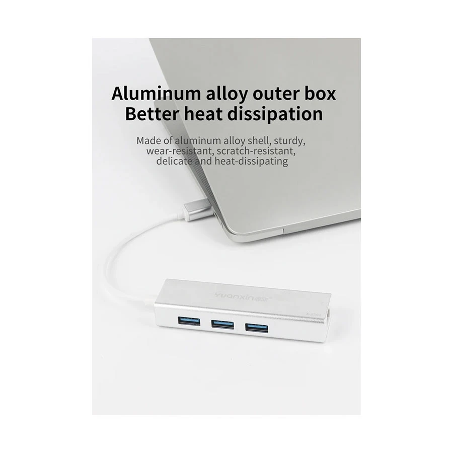 Yuanxin X-3561 USB Male to Tri & LAN Female Cable / Converter / HUB Best Price