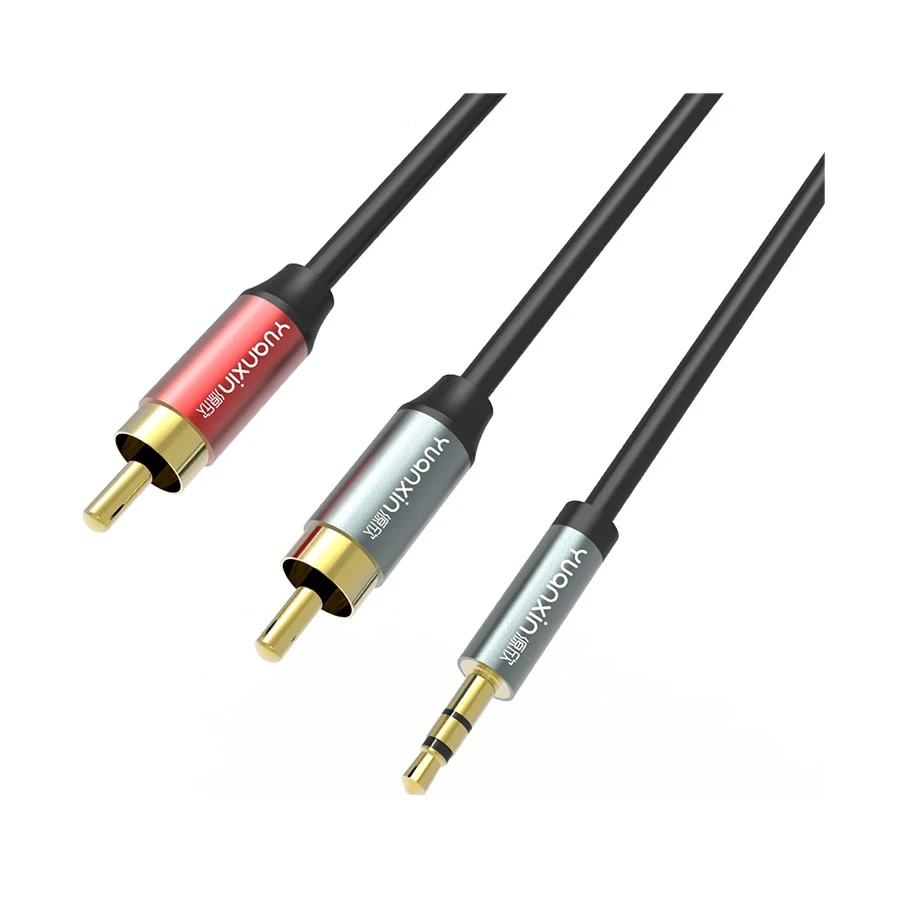 Yuanxin YAX-001 3.5mm Male to 2RCA Cable / Converter / HUB