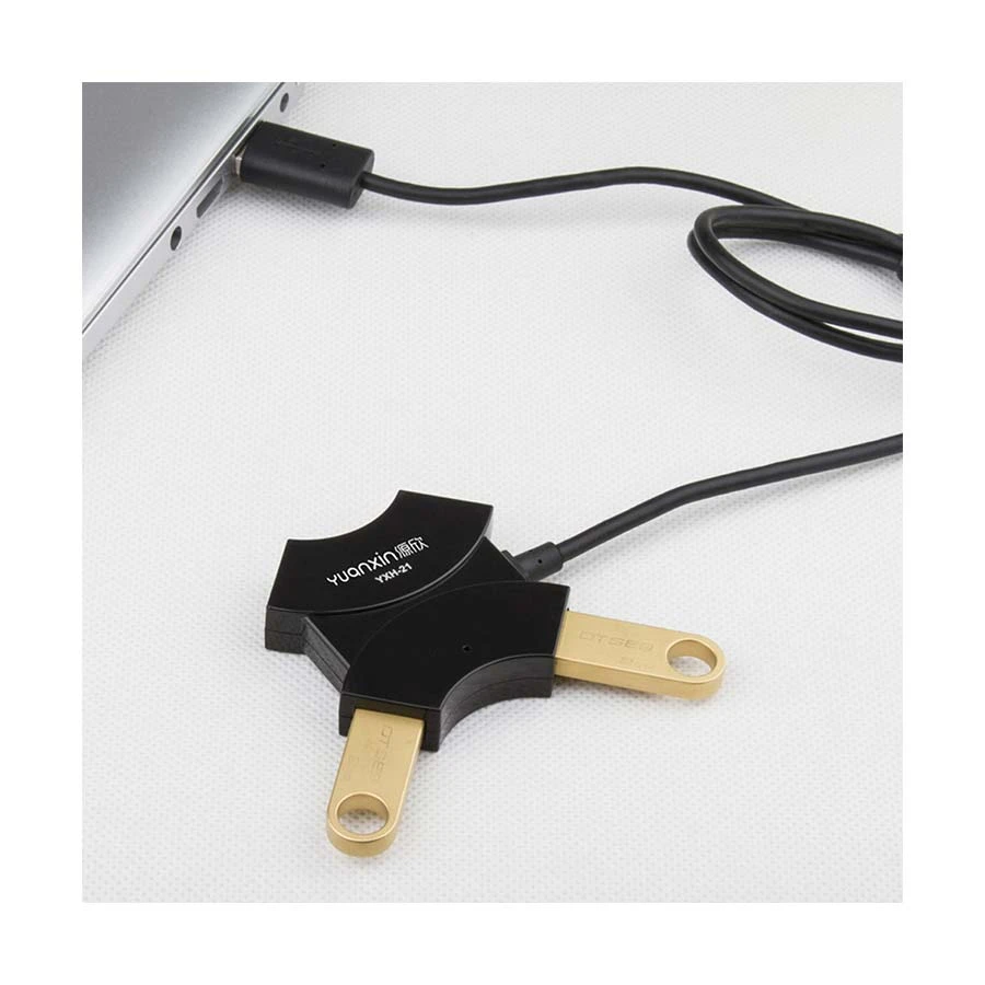 Yuanxin YXH-21 USB Male to Quad USB Female Cable / Converter / HUB Price in BD
