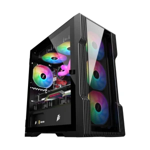 1st Player T3-G Mesh Mid Tower Black (Tempered Glass) Micro-ATX Gaming Desktop Case