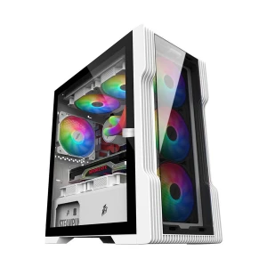 1st Player T3-G Mesh Mid Tower White (Tempered Glass) Micro-ATX Gaming Desktop Case