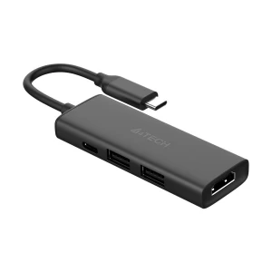 A4TECH DST-40C Type-C Male to Dual USB, Type-C & HDMI Female Black Converter