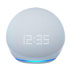 Amazon Echo Dot 5th Gen Smart Speaker with CLOCK & Alexa (Cloud Blue)