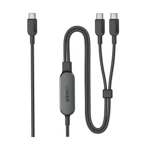 Anker 2-in-1 USB Type-C Male to Dual Type-C Male, 1.8 Meter, Black Charging Cable