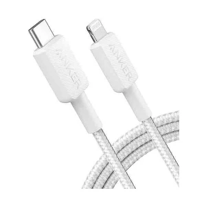 Anker 322 USB Type-C Male to Lightning Male, 0.9 Meter, White Braided Charging & Data Cable #A81B5H21